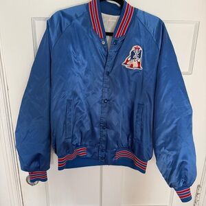 VINTAGE // patriots satin bomber jacket